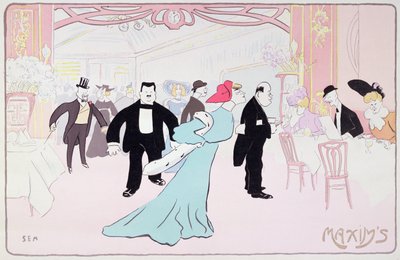 マキシムズ、c.1901（紙の上にペンとインクとトイレ） 作： Sem